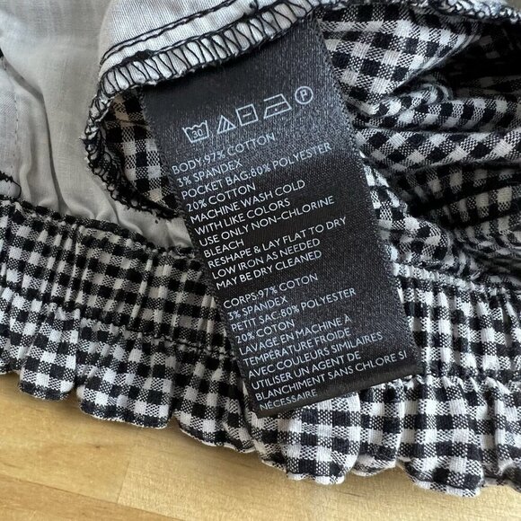 Urban Outfitters Silence Noise Gingham Black Plaid Tapered Trousers Pants Size 4 - Picture 9 of 13